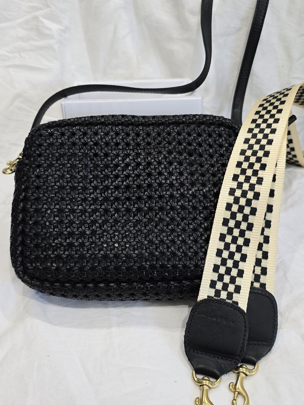 Claire V Midi Sac (Black) Woven + Bonus Strap (Brand new)